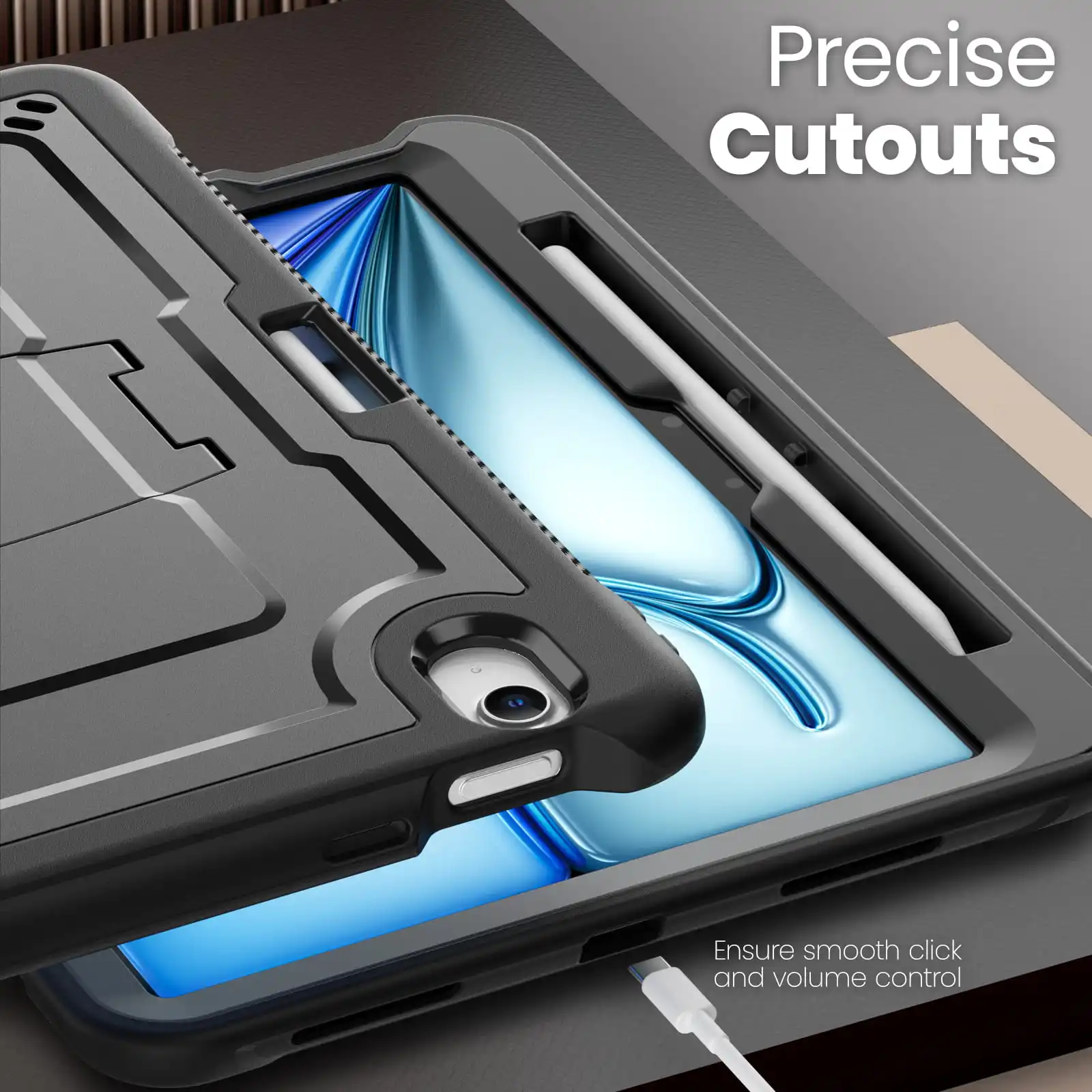 Enhanced Tablet Protective Case with Shoulder Strap and Stand - Kids Safe, Shockproof Silicon Cover