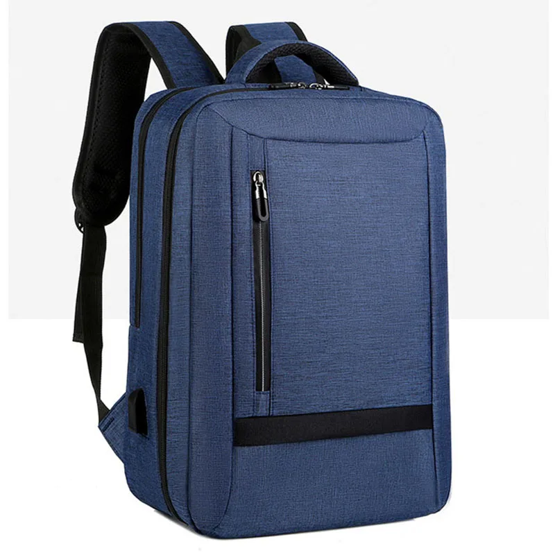 Large-capacity Student School Bag Casual Solid Color Backpack Material Oxford Men New Backpack Multi-functional Simple Bag
