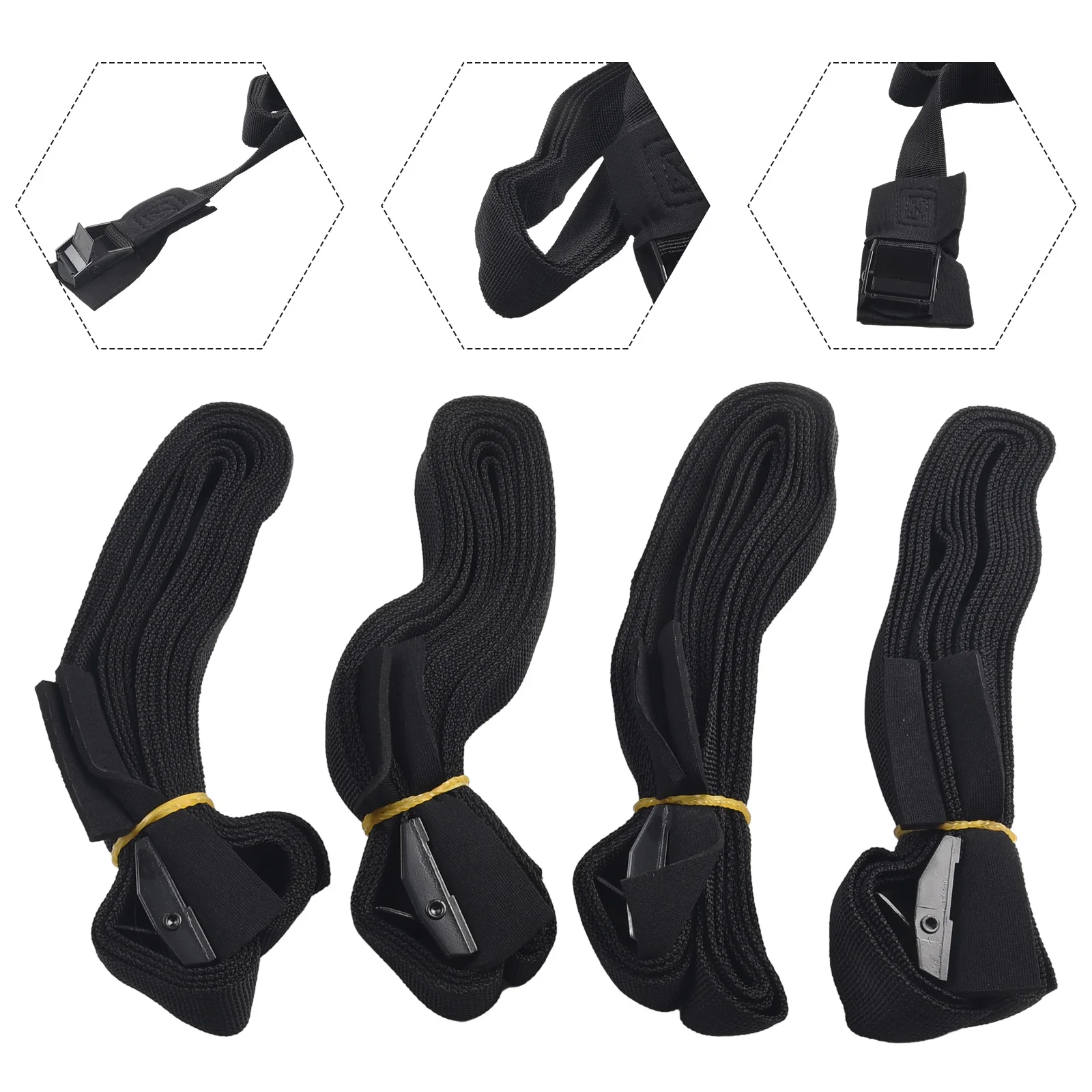 

2 Pair Car Roof Rack Tie Down Straps Buckle Luggage Kayak Board Surfboard Lashing Rope 250KG Rally High Strength Buckle Strap