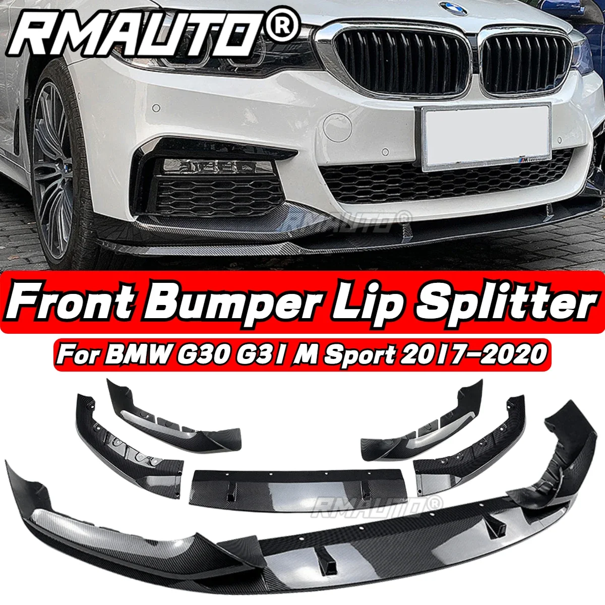 

For G30 Front Splitter Car Bumper Lip Spolier Diffuser Winglet Aprons Guard Cover Body Kit For BMW G30 G31 M Sport 2017-2020