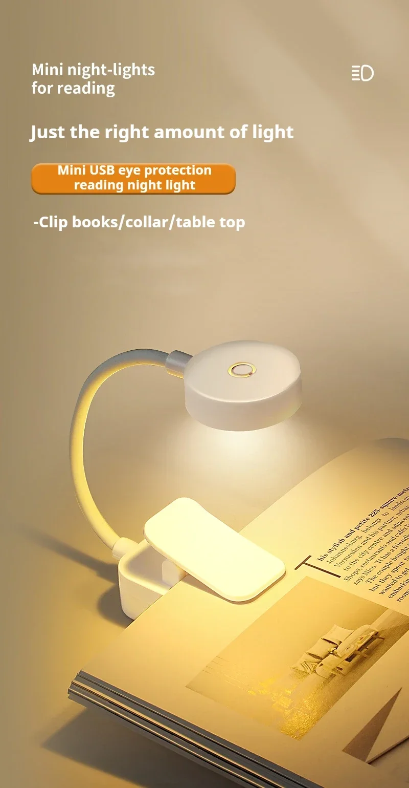 Led Table Lamp USB Rechargeable Night Light With Folding Clamp Study Stand Read Lamp Touch 3 Modes Dimming Eye Protection Light