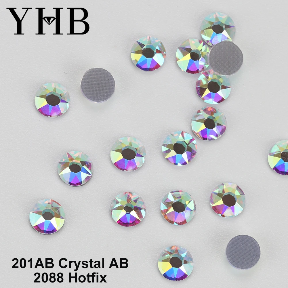 Hot Fix Rhinestones Rhinestone Accessories 16cut 8 large 8 small 16facet Glass Crystal Stass Flatback Hotfix Rhinestones For Bag Shoes DiY Nail art