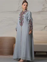 Muslim Abaya for Women Party Dresses Embroidery Long Robe Eid Ramadan Dubai Abayas Kaftan Arab Jalabiya Modest Vestidos Morocco 4