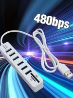 USB 6-портовый удлинитель-концентратор, высокоскоростная передача памяти, TF-сплиттер, адаптер Plug and Play USB 2.0 для портативного компьютера, ПК — изображение 6