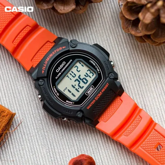Casio Watch Men's Range Multi Functional Waterproof Timing Calendar Sports W219H-1A 2A 4A2A2 Electronic Watch W-219H-2A - Hình ảnh 2