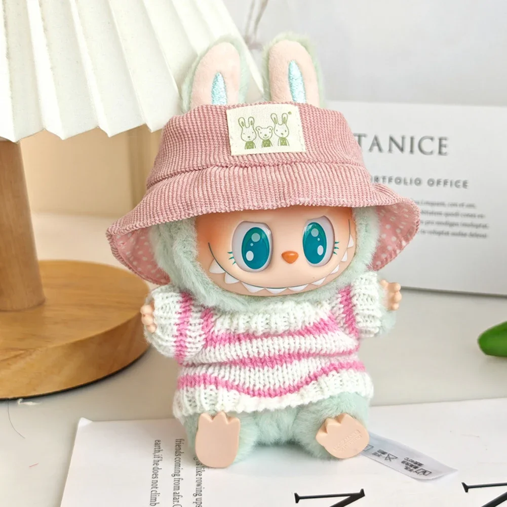 Clothes For Dolls Accessories, Stylish Kawaii Overalls Outfit Headphones Set 6 Pieces Suitable For 15cm 17cm Doll , Doll Hat Headset Boots Clothing Set Replacement