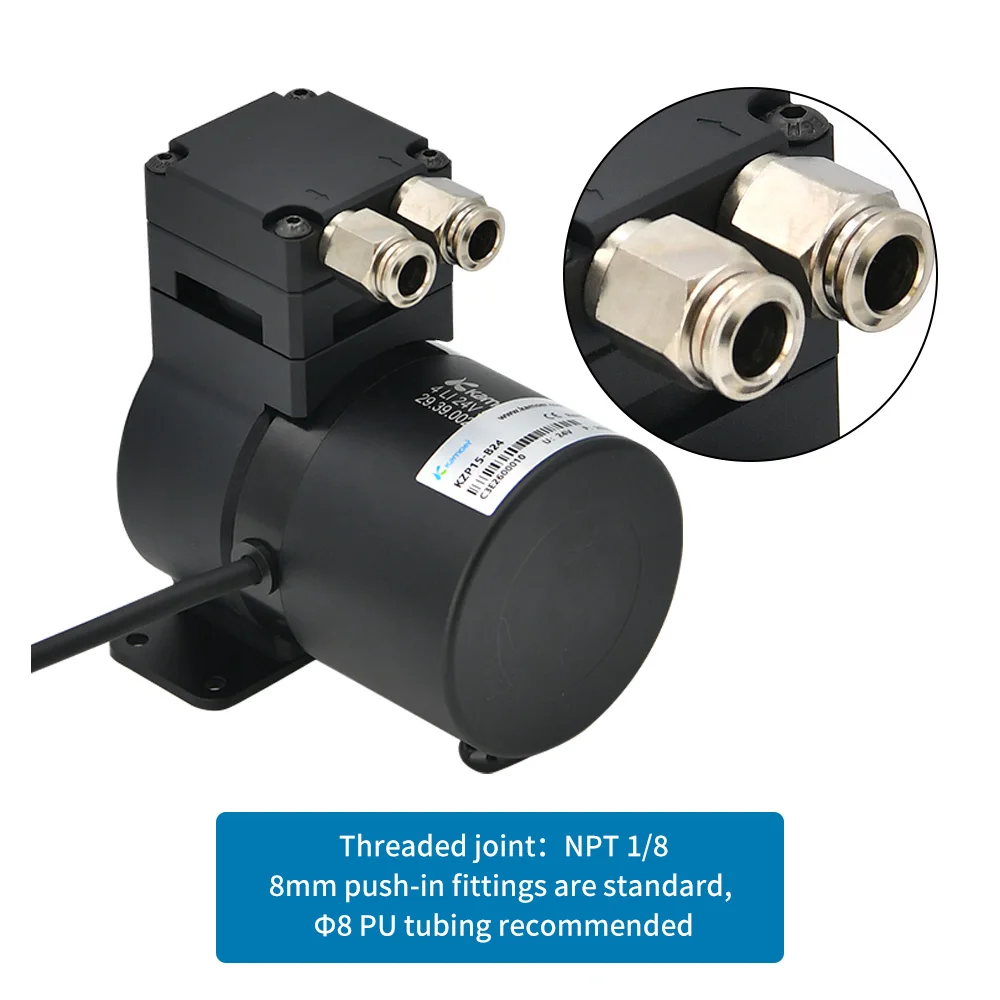 Kamoer 다이어프램 진공 펌프, KZP15, 24V 음압, 0.07Mpa 흡입 펌프, PWM 제어, 의료 기기용, 15L/min