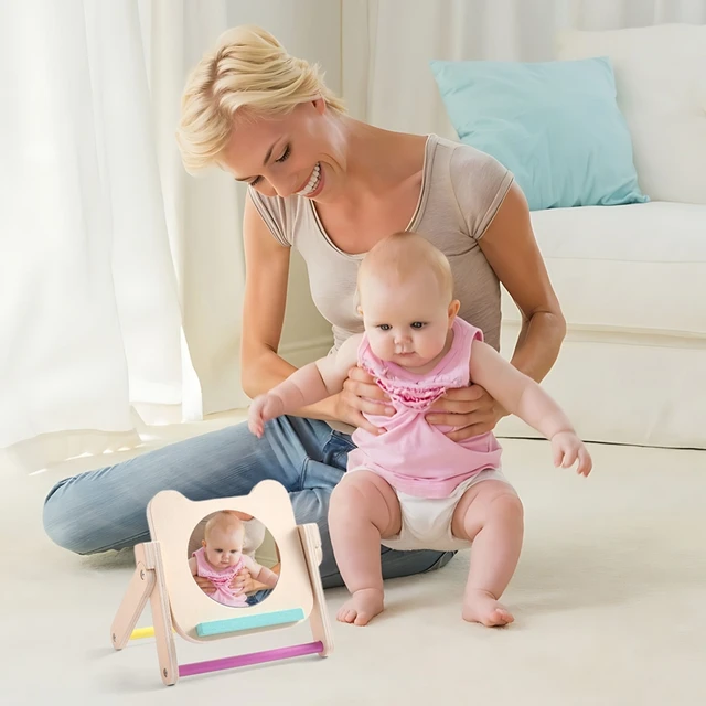 Floor Mirror Toys Best Baby Mirror For Tummy Time Contrast Cards