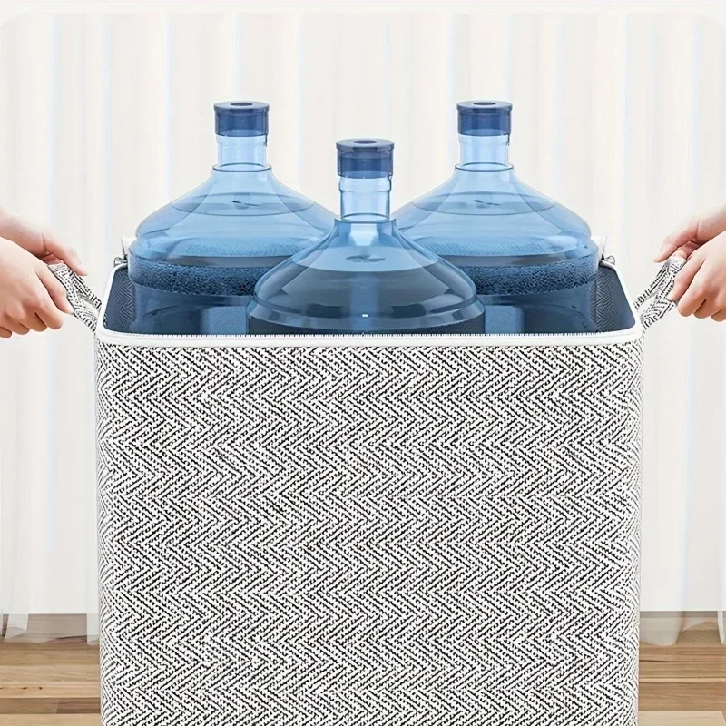 Large Capacity Quilt Organizer Storage Bag with Zipper Handle Clothes Quilt Luggage Travel Moisture-Proof Clothes Organizer 4