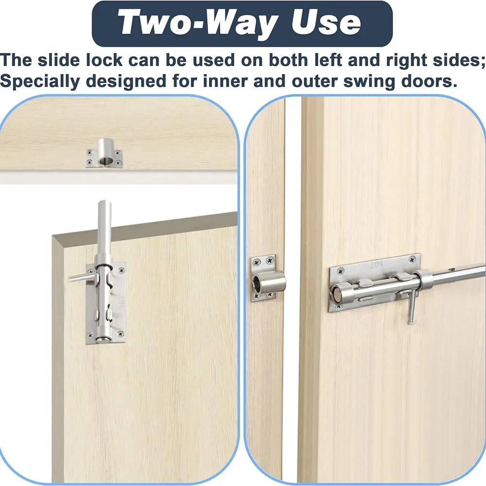 Stainless Steel Door Latches Multi-functional Thickened Sliding Bolt Windows Drawers Anti-theft Bolts Household Improvement Tool