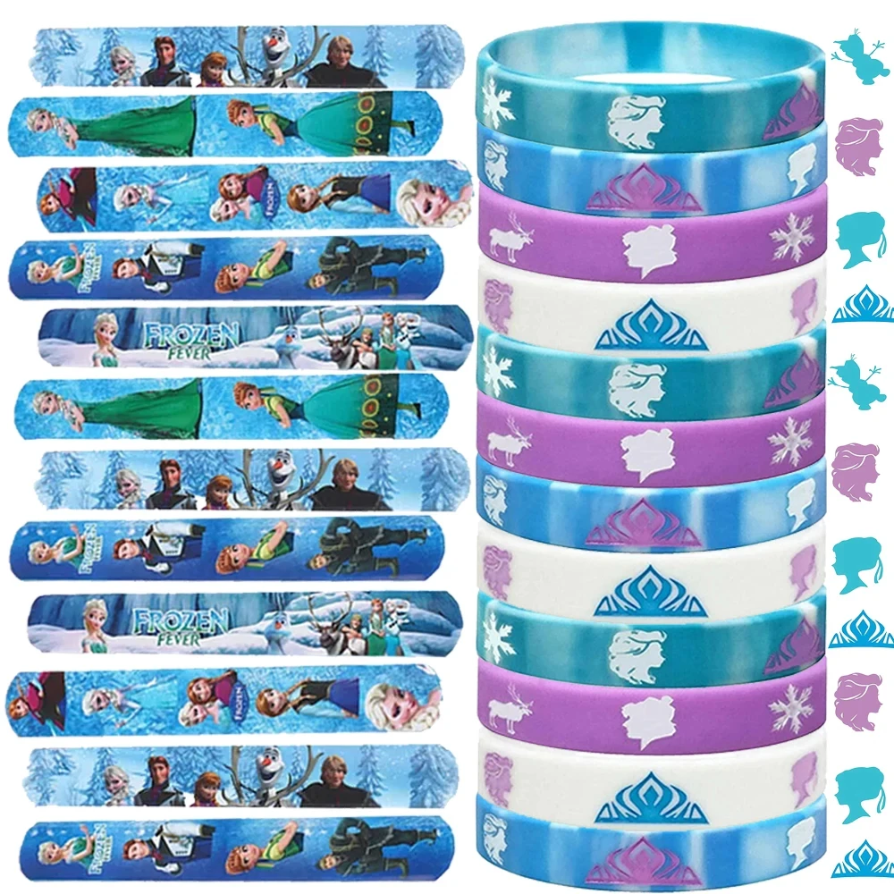 Disney Frozen Elsa Slap Bracelet Pattern Wristband Snap Bracelet