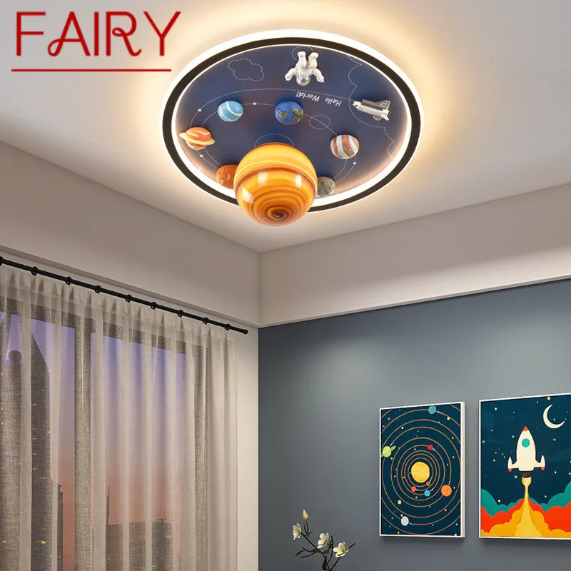 

FAIRY Children's Planet Ceiling Lamp LED Creative Cartoon Light For Home Decor Kids Room Kindergarten With Remote Control