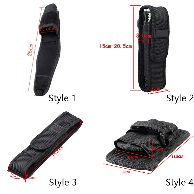 Tactical Flashlight Case Belt Pouch Molle 1000D Nylon Cover for Tactical Lamp Holder LED Torch Holster EDC Tool Fanny Pack 6