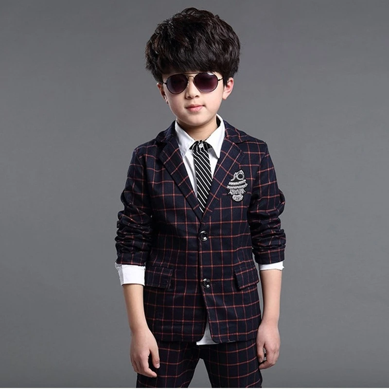 

2022 New CostumeBoys Formal Jacket Pants 2Pcs Wedding Suit Kids Clothing Set Children Dance Party Performance Dress 4-12Year