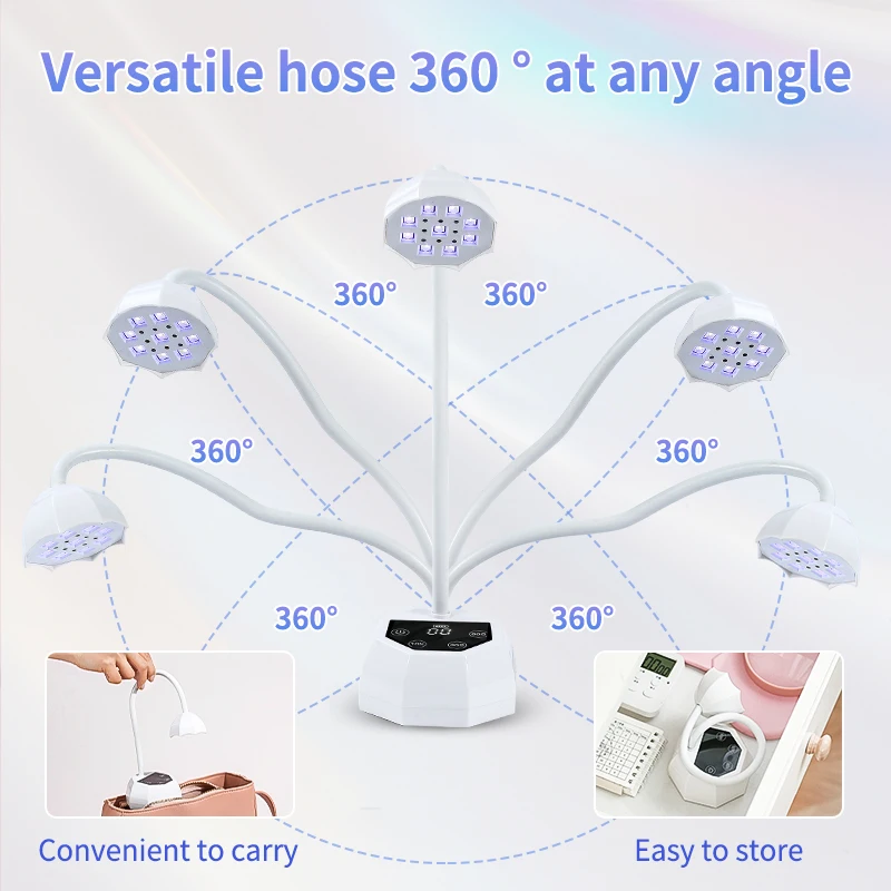 휴대용 충전식 UV LED 네일 램프 무선 USB 구즈넥 네일 드라이어 젤 폴리쉬 전문가용 매니큐어
