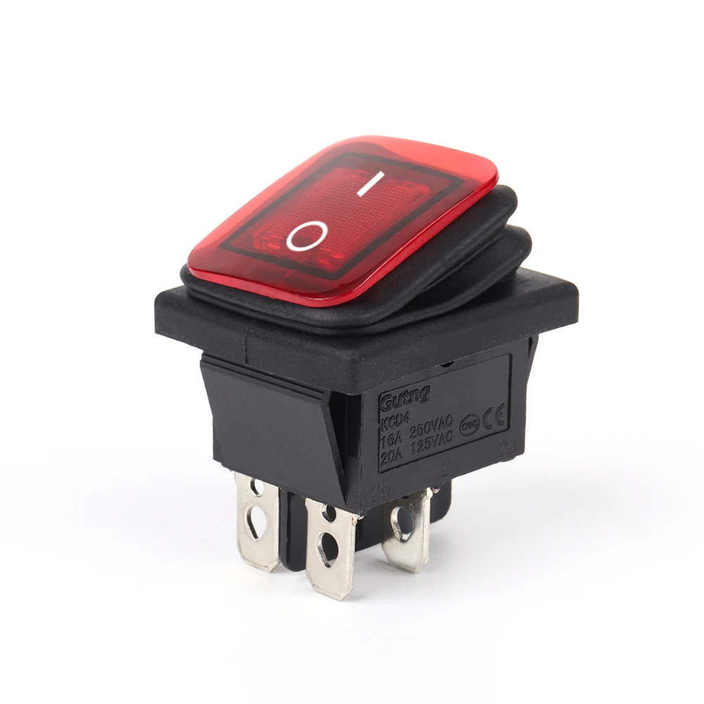 Waterproof Rocker Switch on-off Push Button Switch 4-pin 2PCs