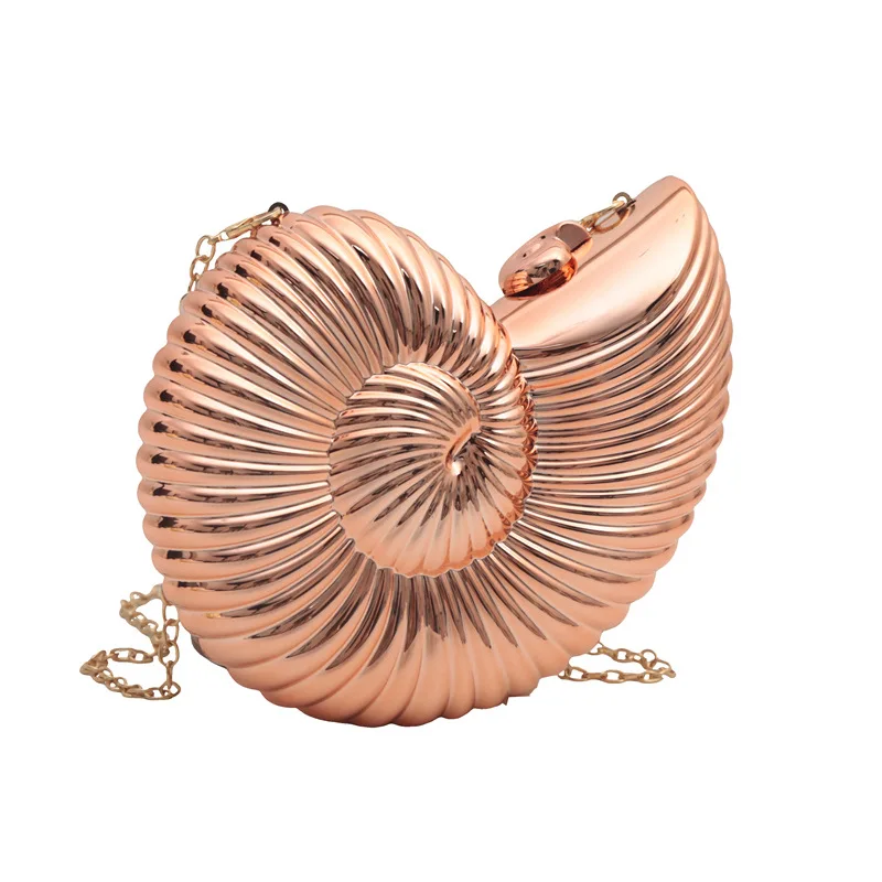 

Lawaia Sea Snail Cross Body 16cm Key Phone Bag PVC Shiny Acrylic Metal Chain Leisure Chic Fashionable Pack for Daughter
