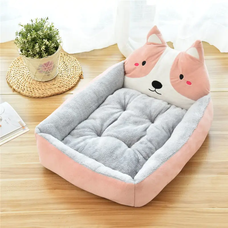 Teddy Cartoon Pet Soft Dog Bed House Winter Warming Large Dog House Warm Cat Nest Pet Bed Mattress Supplies pet bed dog house