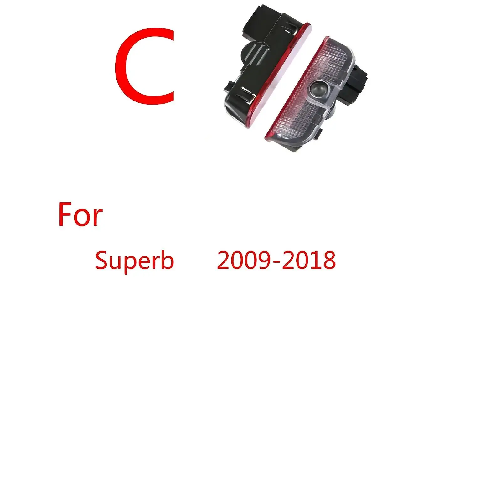 Car LED Door Projector Light - Set of 2, Skoda Accessories