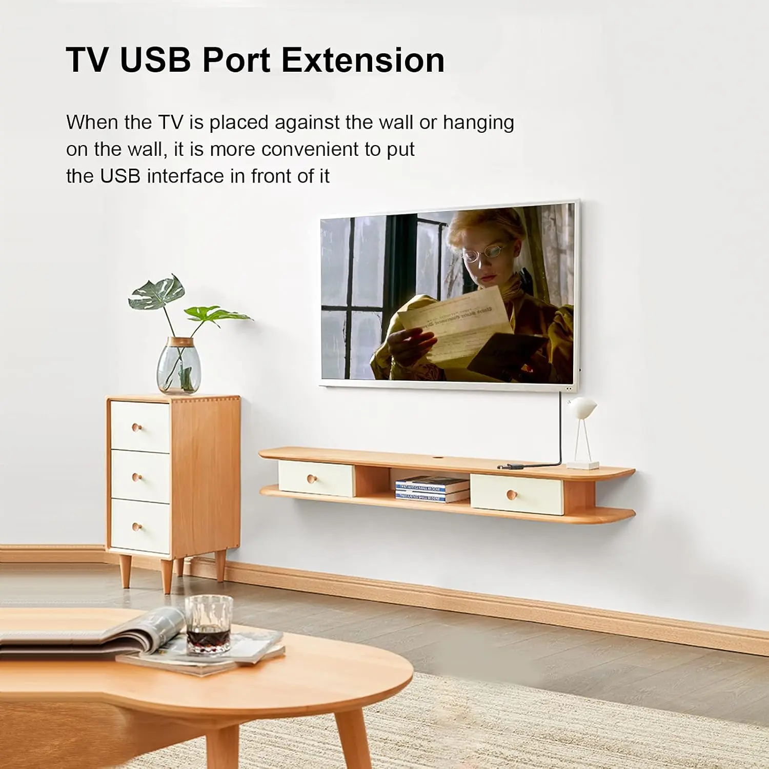 Right Angle USB 3.0 Extension Cable Adapter, High-Speed Data Sync & Fast Charging Cord