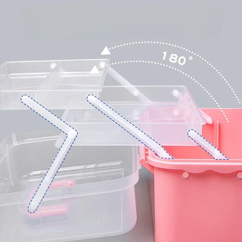 2/3 Layers Large Capacity Storage Box Foldable Multifunctional Plastic Portable Makeup Hairpin Organizer Nail Art Jewelry Box desktop storage box,storage drawer boxes