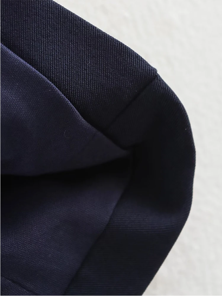 TFMLN Women's Bow Lace Up Tops 2025 Summer Street Style Backless Sexy Tank Navy Blue Sleeveless Fashion Vests Top