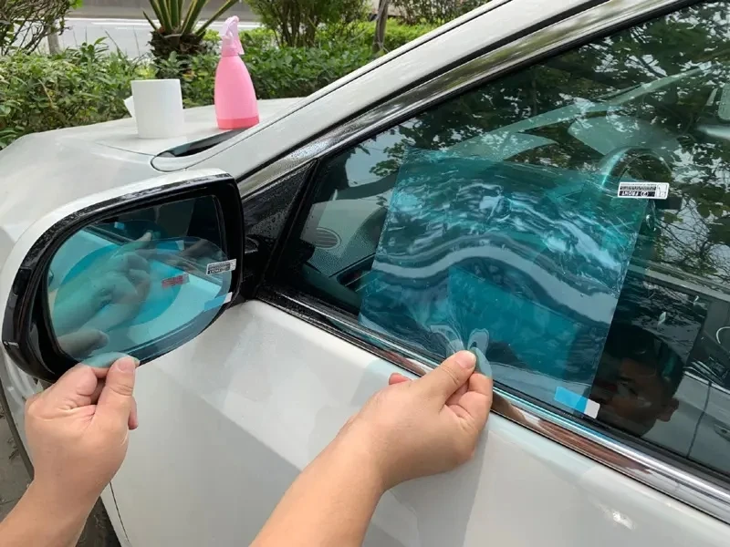 2Pcs 자동차 백미러 방수 필름 사이드 윈도우 발수 필름 역 반사판 안티 안개 맑은 물 방수 필름
