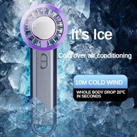 Ice Compress Mini Fan USB Rechargeable Handheld Semiconductor Refrigeration Portable Small Charging Turbo Fan Air Conditioner 1