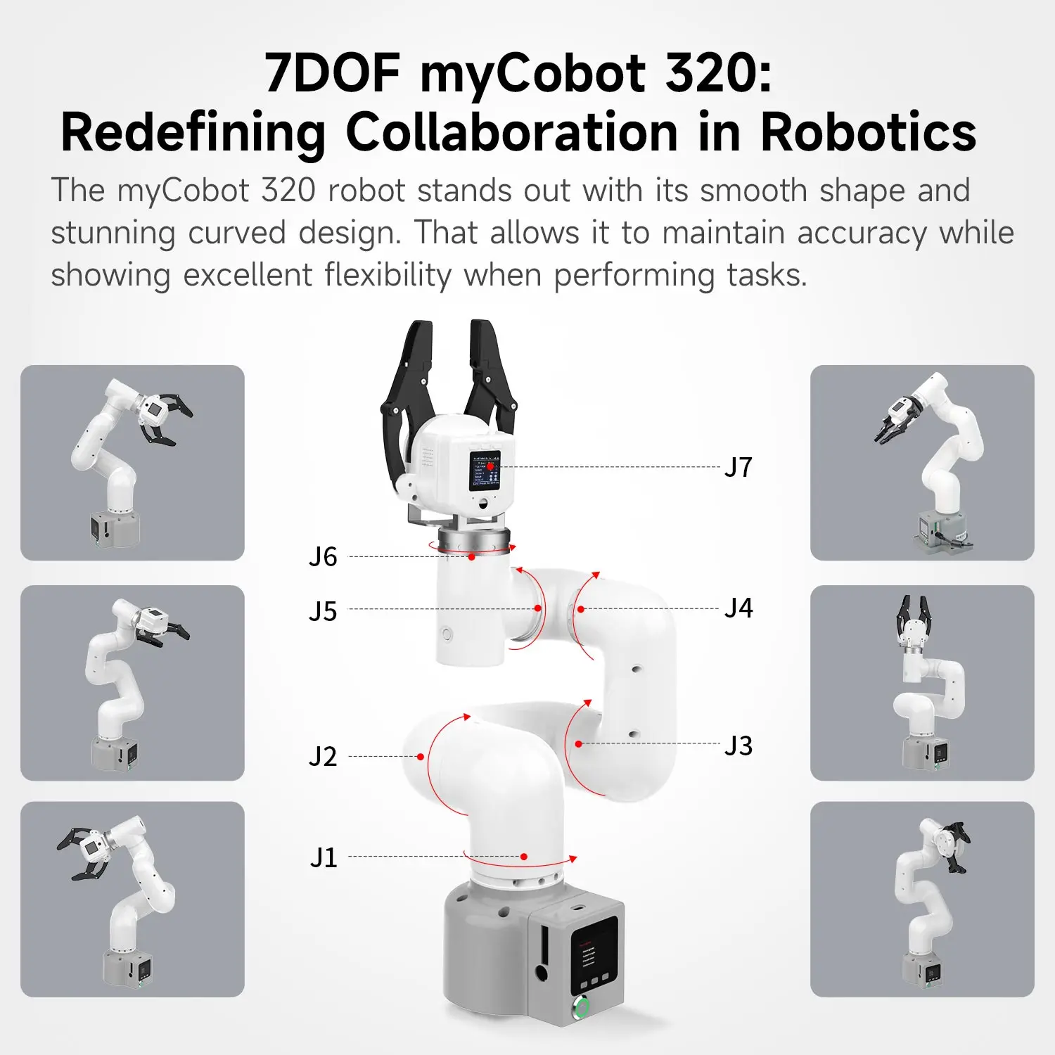 Mycobot-ロボットアーム320 m5、7dof、1kgの負荷、アプリ制御の