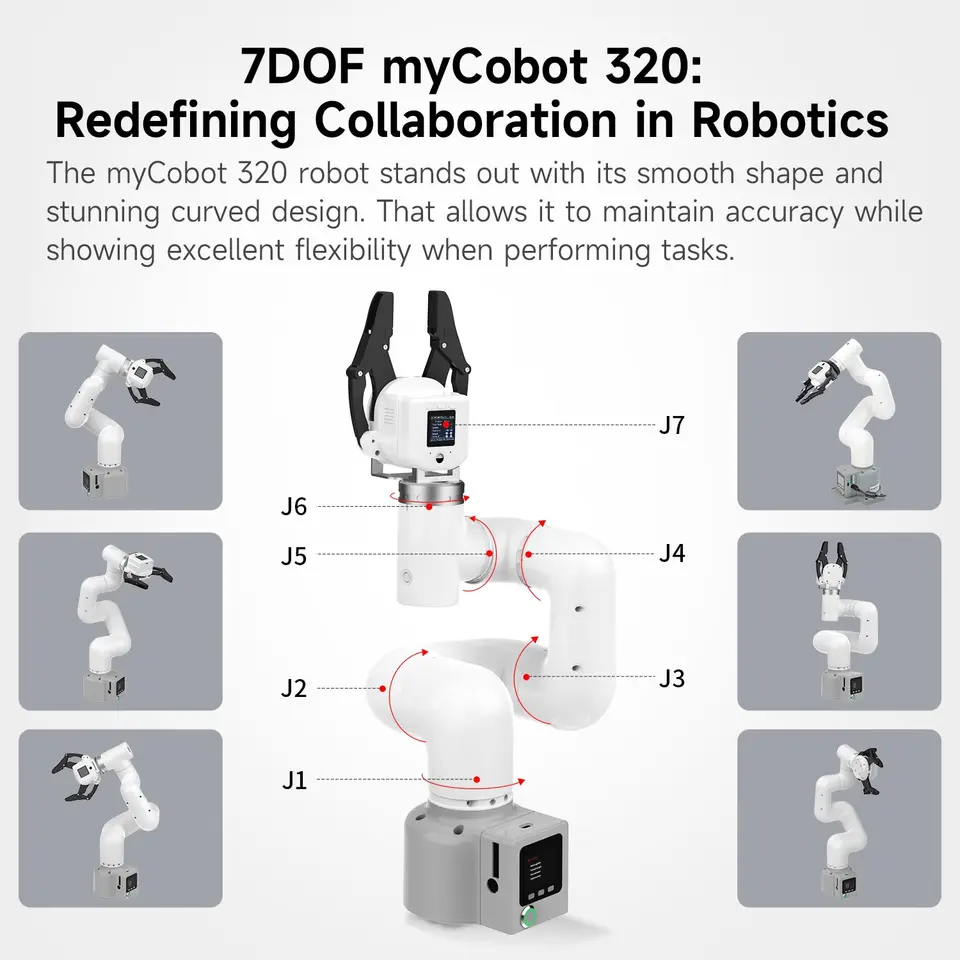 Mycobot-ロボットアーム320 m5、7dof、1kgの負荷、アプリ制御の