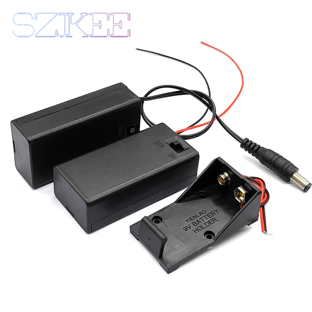 Battery Holder 9V Battery Holder 9V Battery Box With Cover And ON/OFF Switch With Cable And DC Head DIY Case