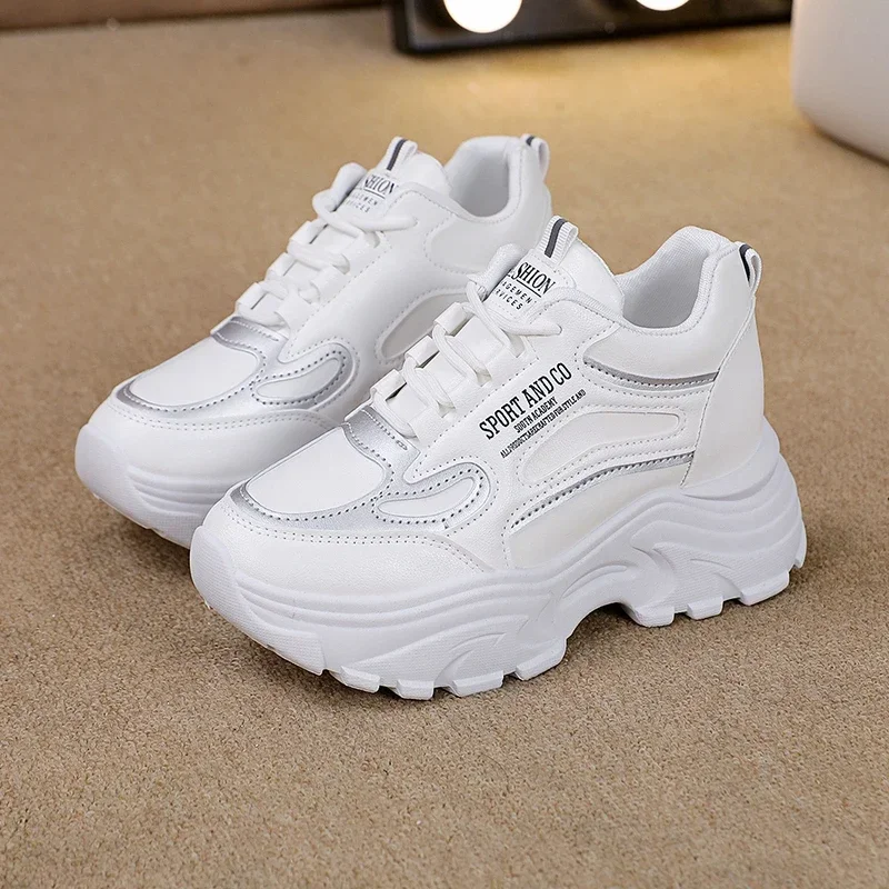 

Кроссовки женские на платформе, Вулканизированная подошва, повседневная роскошная дизайнерская спортивная обувь для бега, тенниса, белые