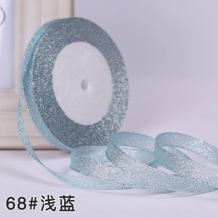Metallic Glitter Ribbon for DIY Crafts and Gift Wrapping - 25 Yards, 10mm Wide