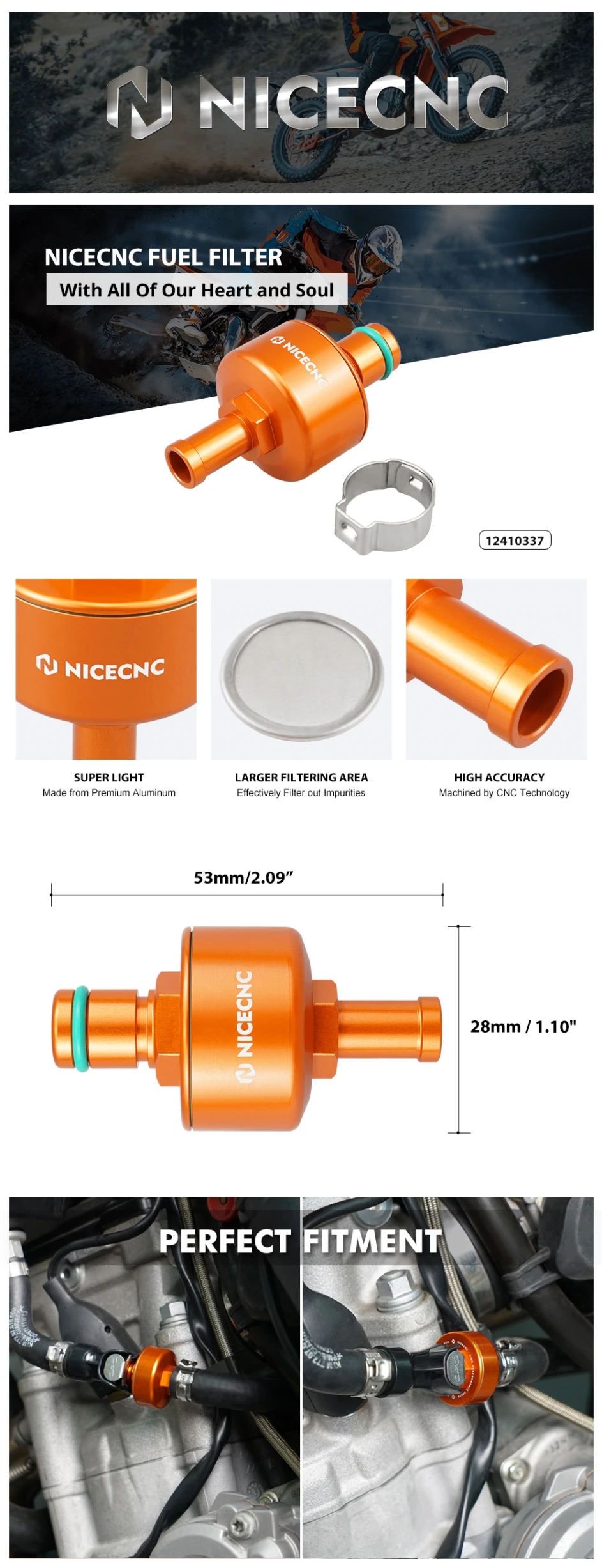 Kraftstofffilter und Kraftstoffleitungstank-Anschluss für KTM EXC 300 TPI EXCF 350 SXF 450 für Husqvarna TE 300i 2020–2023 für GasGas EC 300 – Detail 12