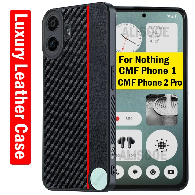 Luxury Shockproof PU-Leather Fiber Texture Phone Case Cover