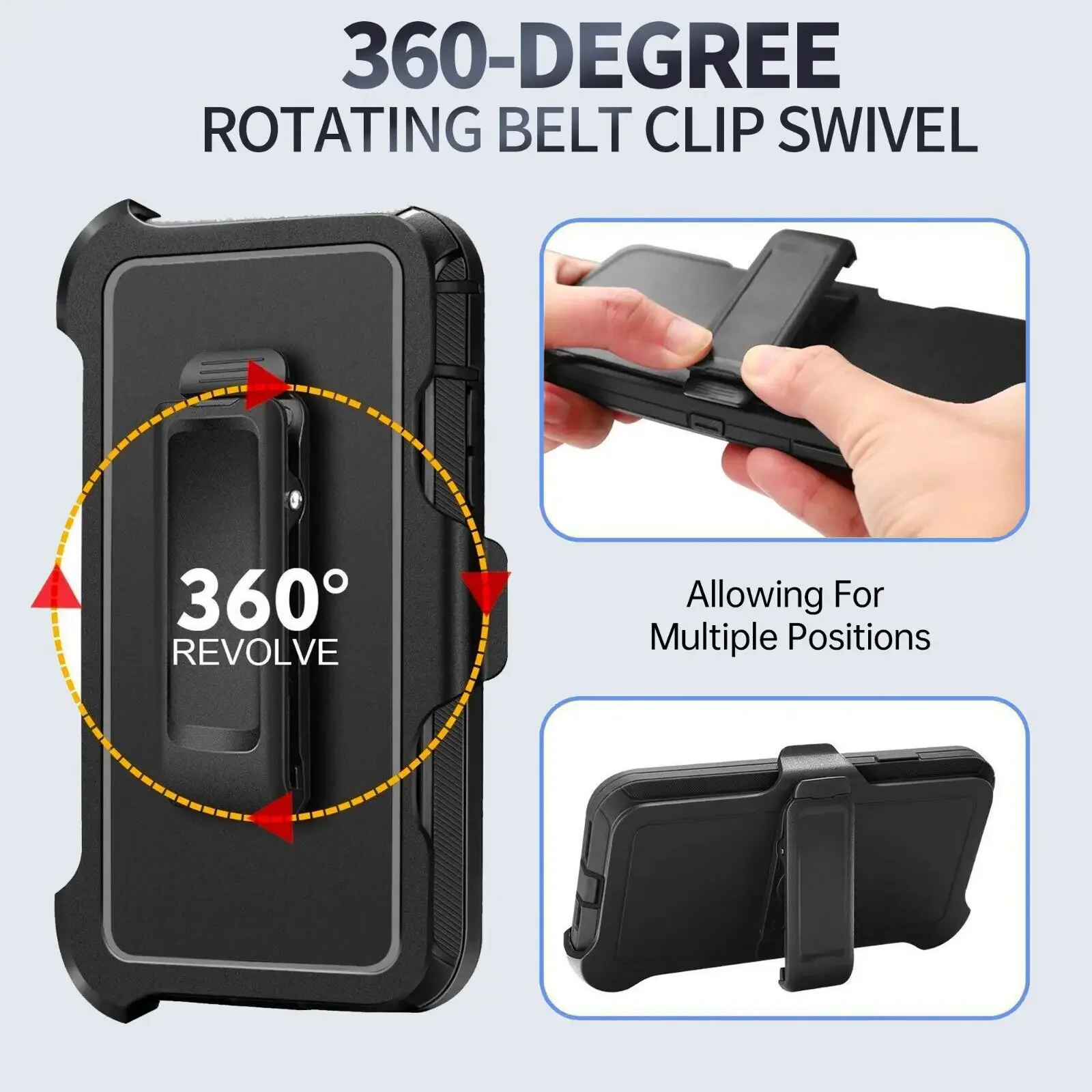 Durable 3-in-1Box Case with Belt Clip