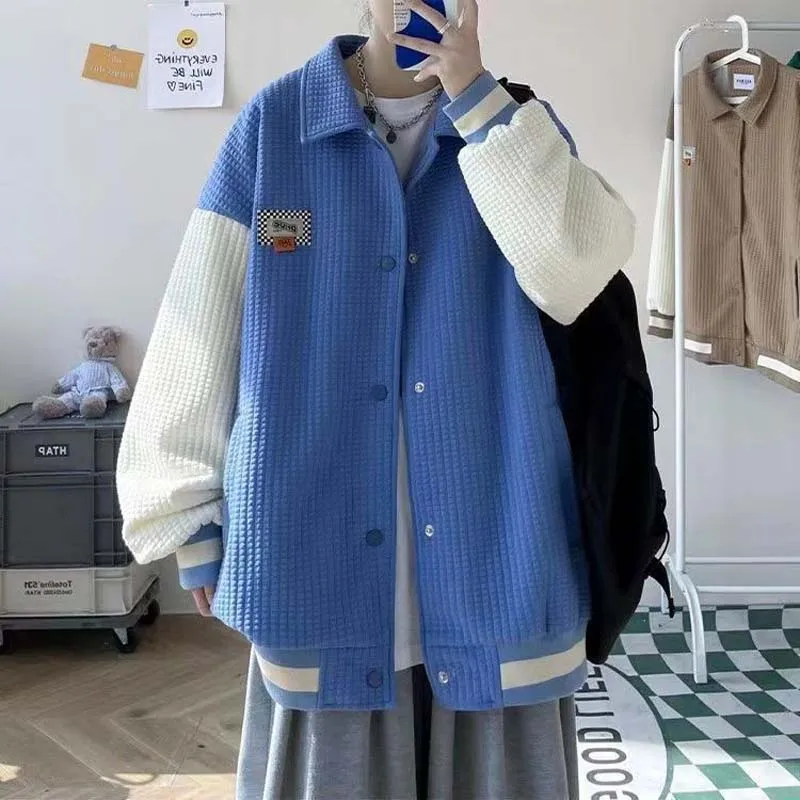 Summer 2023 Avocado Green Contrast Stitching Baseball Uniform Jacket Men's And Women's Korean Style Senior Fan Ruffian Fried Str