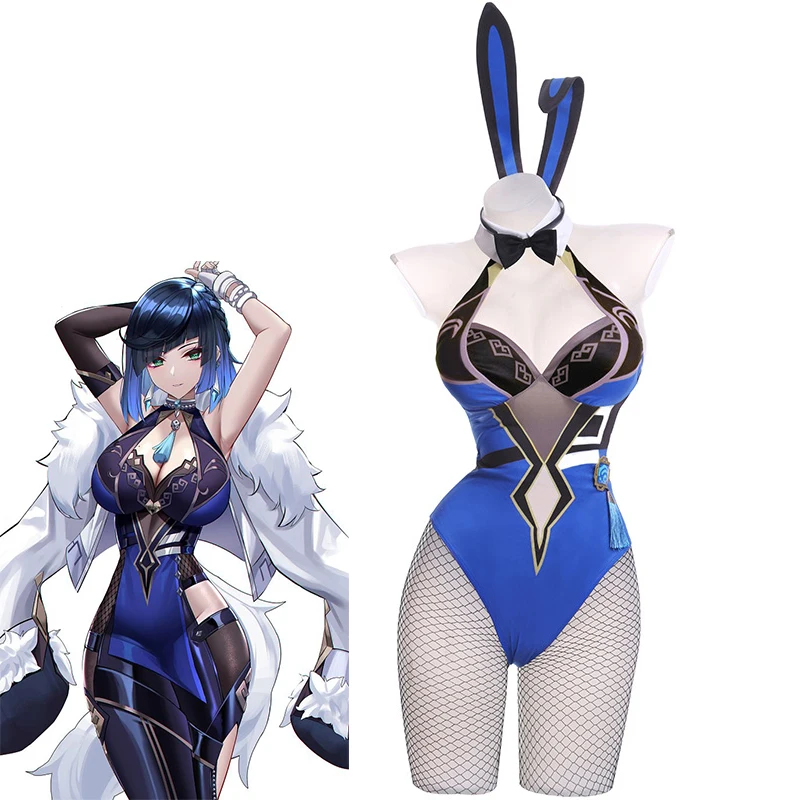 

Game Genshin Impact Yelan Cosplay Bunny Girl Costume Sexy Lovely Bodysuit Uniform Suit Halloween Carnival Party Comic Con Outfit