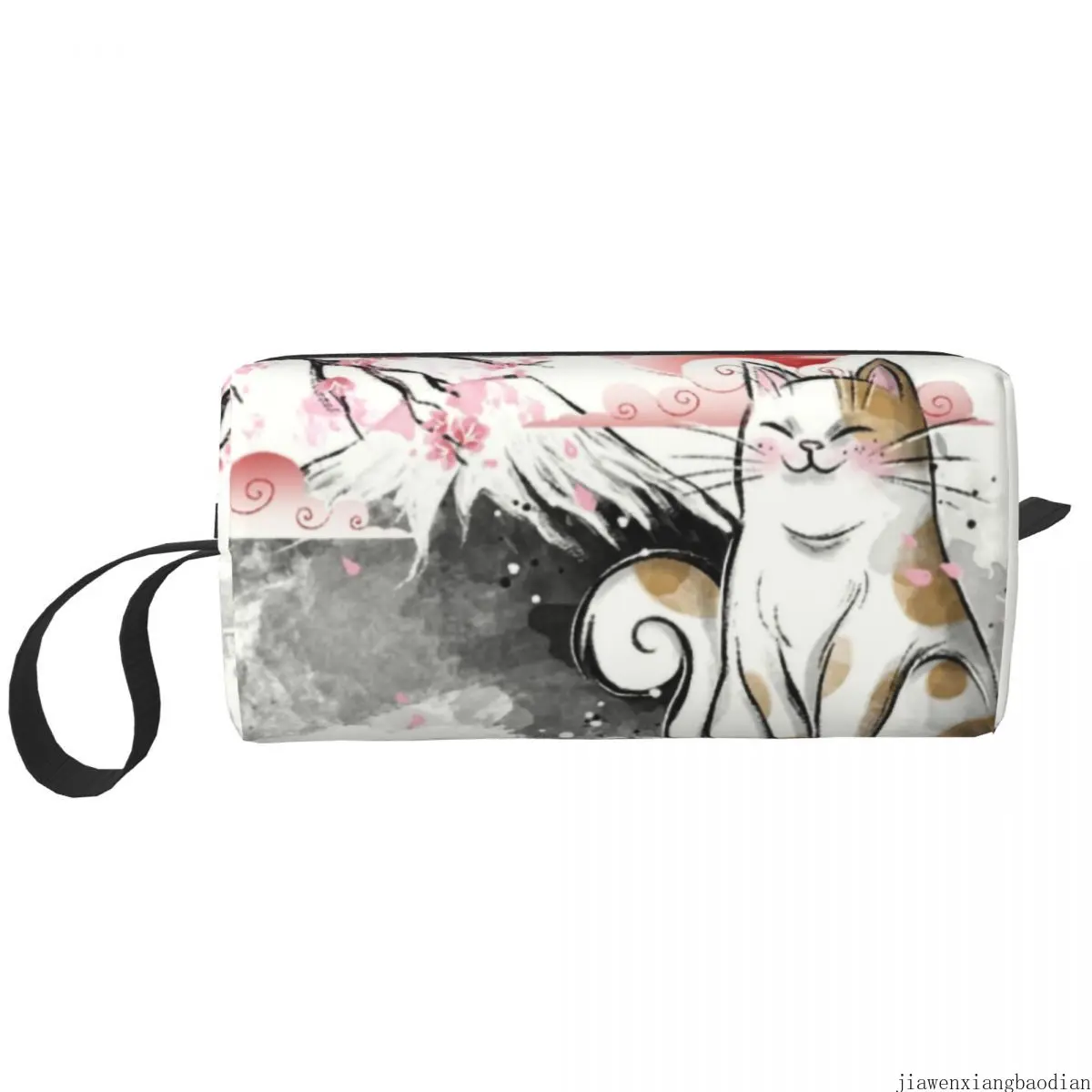

Модная японская дорожная сумка для туалетных принадлежностей с милым котом сакуры для женщин органайзер для косметики с цветами органайзер для хранения косметики