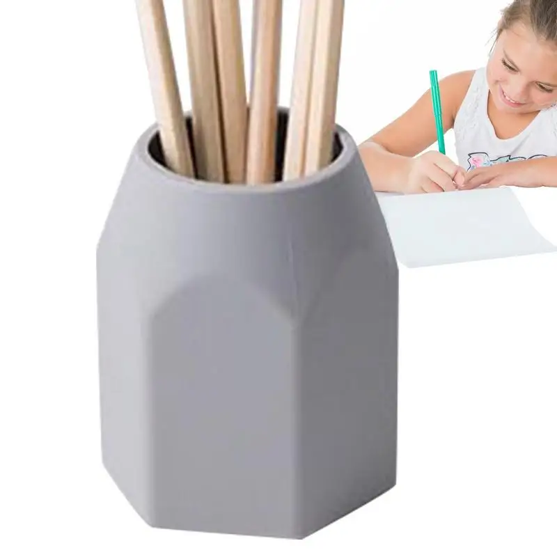 

Pencil Holder For Desk Silicone Desk Pencil Holder Stationery Storage Desk Decor Geometric Pencil Cup Pen Holder Organizer Desk
