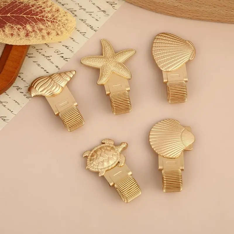 새로운 1PC 새로운 바다 거북 금속 펜 클립 노트북 저널 사무실 학교 문구 용 스프링 장착 펜 홀더