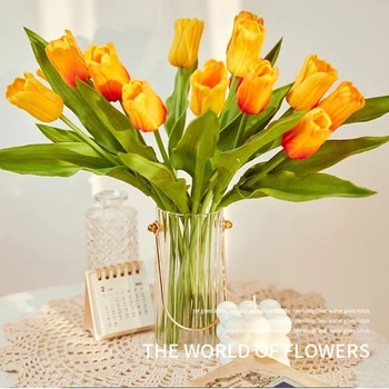 1pcs Tulip Artificial Flower Real Touch Artificial Bouquet foam Fake Flower for Wedding Decoration Flowers Home Garden Decor 3