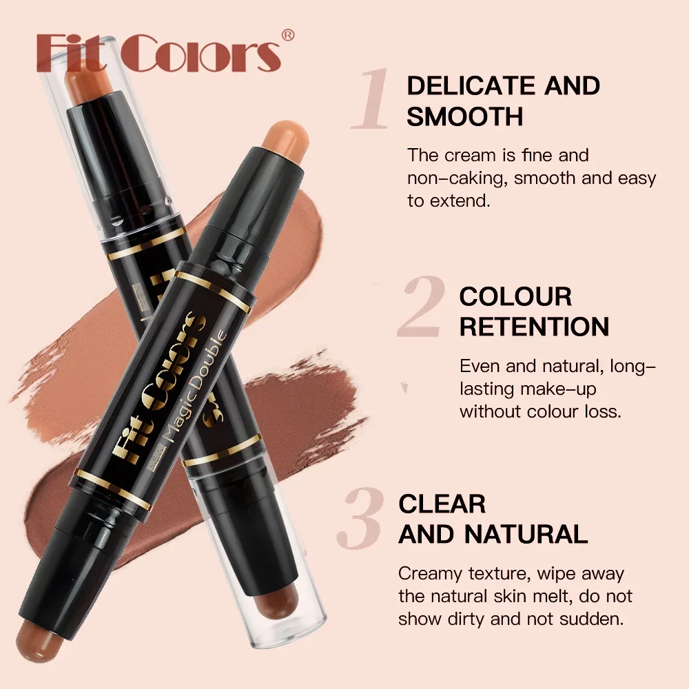 Fit Colors Double Sided Concealer Stick Natural Long Lasting Hold Makeup Easy To Apply Multi-functional Contour Stick Cosmetics - Image 2
