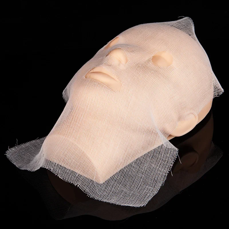 100 Pack Soft Pure Cotton Disposable Beauty Masks - Highly Absorbent and Non-Irritating Face Gauze
