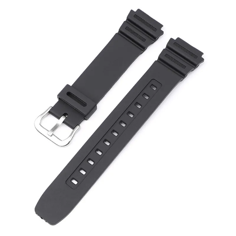 Premium 18mm Black Silicone Rubber Watch Strap with Pin Buckle