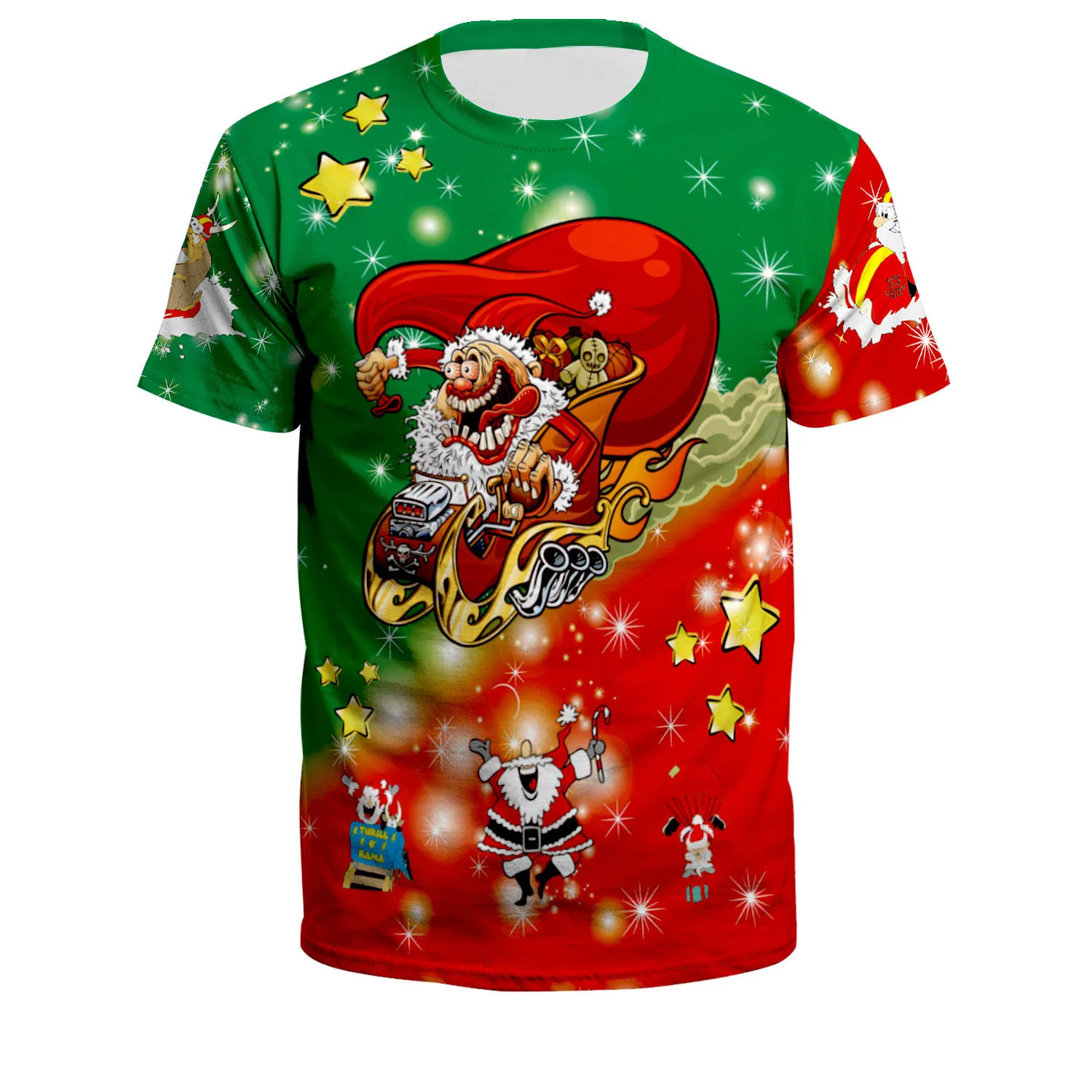 

Christmas Gifts 3D Print Interesting Santa T -shirts, Men/ Children Are Fashionable And Large Costumes.