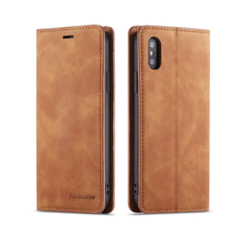 Introducing the Forwenw Premium Magnetic Leather Wallet Phone Case - Elegant Flip Cover with Card Holder
