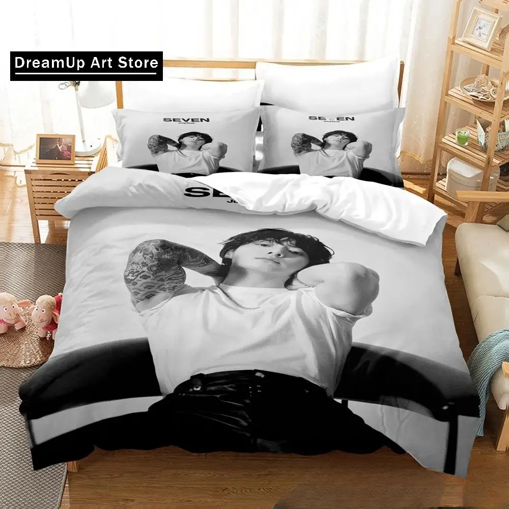 3D Print Kpop Jeon Jung Kook Album Bedding Set Boys Girls Twin Queen King Size Duvet Cover Pillowcase Bed boys Adult Bedroom 5