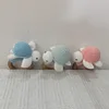 Handmade Crochet Cartoon Sea ​​Turtle Animal Baby Rattle Toys Safe Beech Wood Newborn Handhold Teething Ring Baby Teether 2