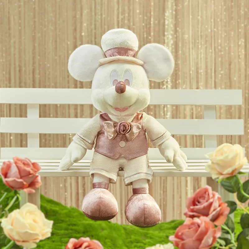 Disney official new rose party series Shi Diqi Mickey Minnie Winnie the Pooh plush doll pendant collection Christmas gifts